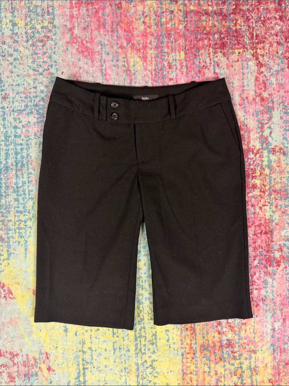 Mossimo Supply Co. Black Bermuda Shorts with Double Button Waist
